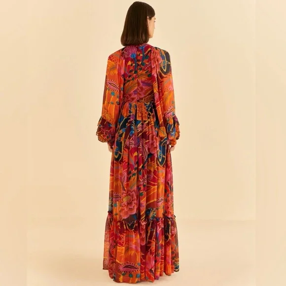 Farm Rio Vintage Wave Maxi Dress Small NWT - Picture 15 of 16